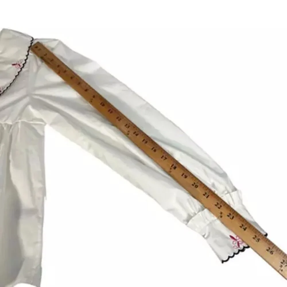 CRAS Denmark Nayacras Women Blouse Ebroidered Collar Shirt Top White size 36 - Picture 12 of 12